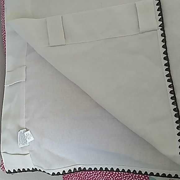 Threshold curtain natural white light filtering with gray trim 2 panels - Picture 2 of 13